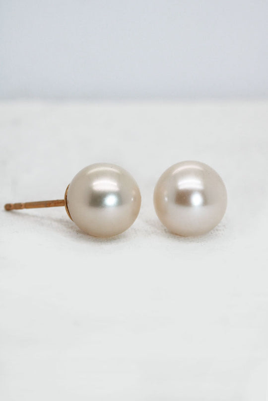 Gold Fresh Water Pearl Studs