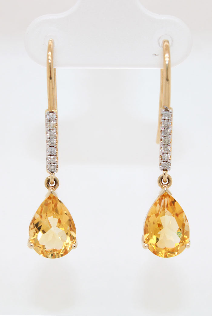 Citrine and Diamond Earrings