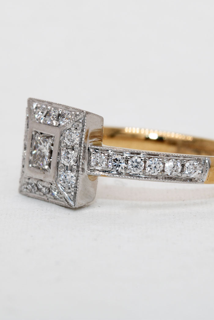 Vintage style Diamond Engagement Ring