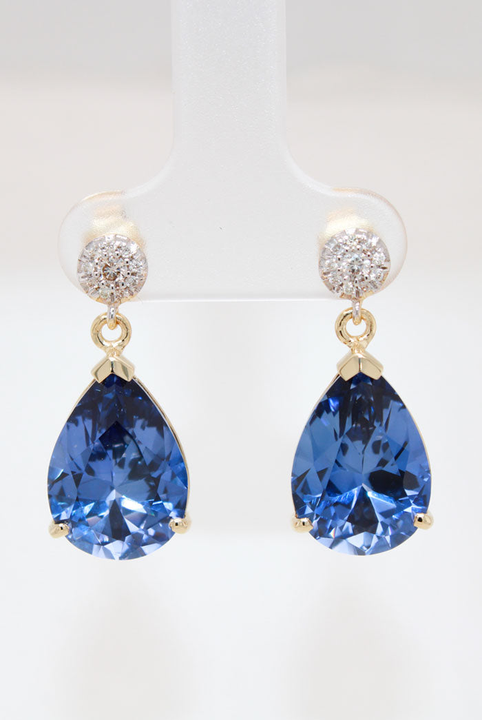 Sapphire and Diamond Drop Earrings